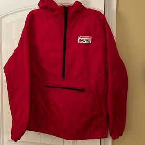 Vintage Disney World WDW Est. 1971 Mickey Mouse Red Windbreaker Jacket Sz L.